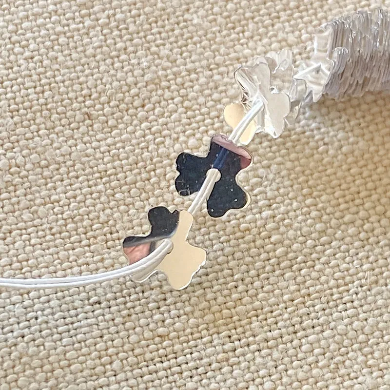 French General Vintage sequins trèfle argent
