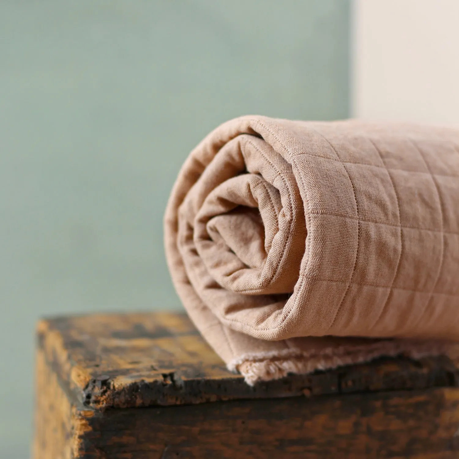 La Maison Naïve Coton Matelassé Tomette tissu au mètre terracotta