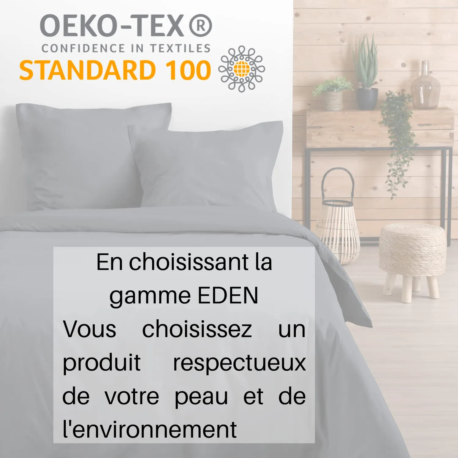 Stof Eden taie d’oreiller 63x63 cm ardoise coton