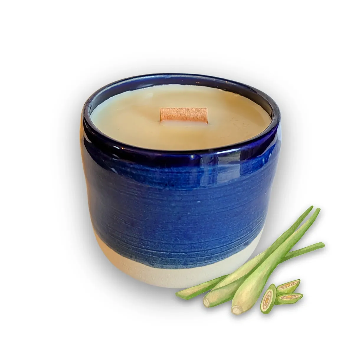 Tribu Indigo citronnelle bougie parfumée 40h mèche bois