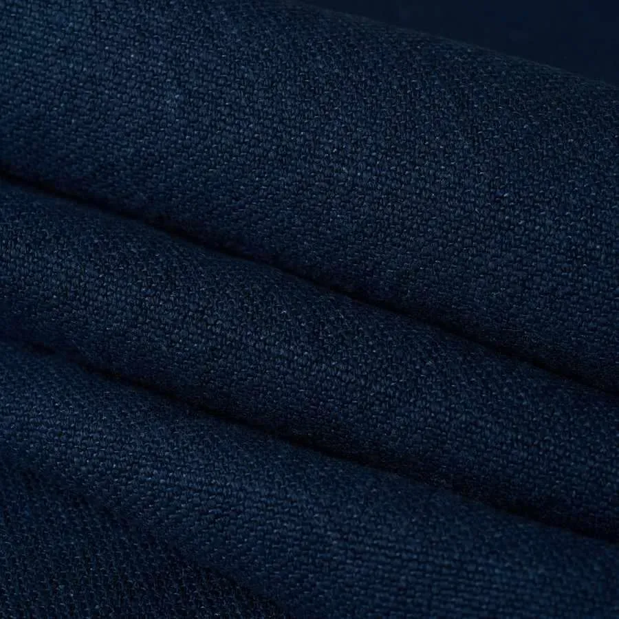 French General Ondine Indigo tissu coton lin 137cm au mètre