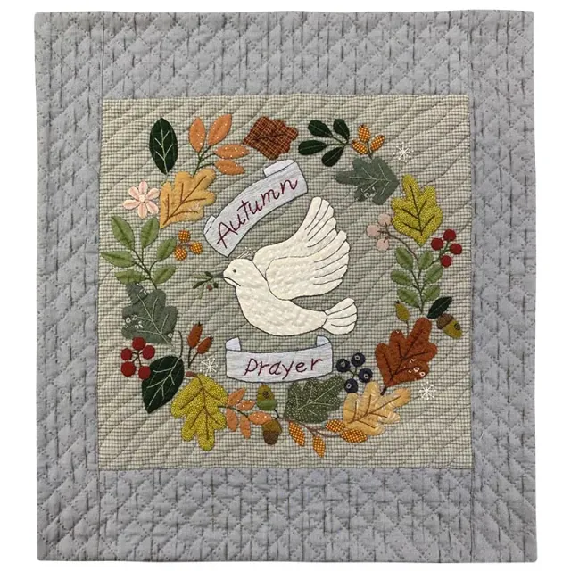 Yoko Saito Autumn Prayer kit tapisserie appliqué oiseau 47 cm