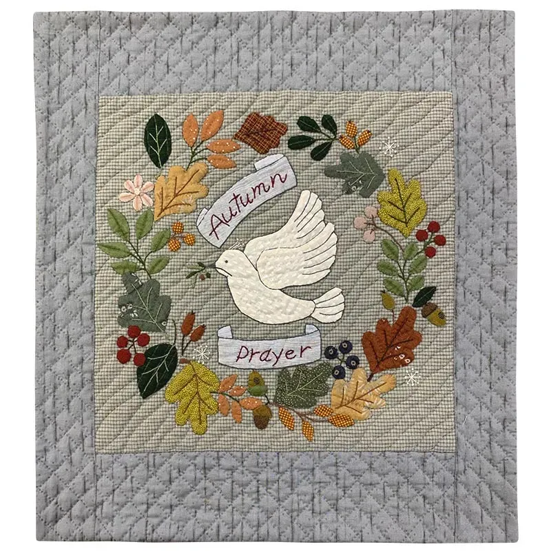 Yoko Saito Autumn Prayer kit tapisserie appliqué oiseau 47 cm