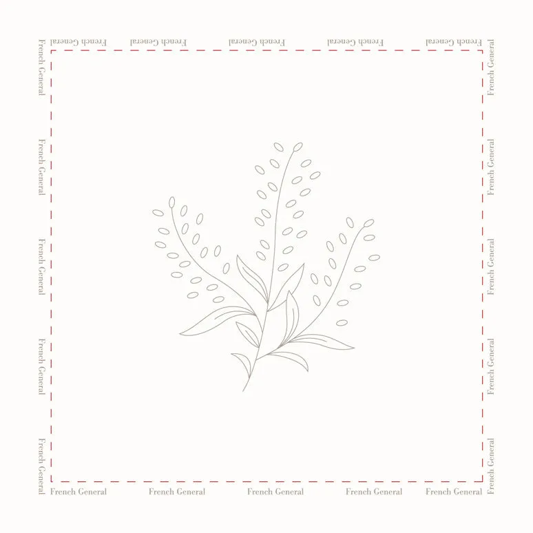 French General Lavender toile à broder lin perle 25 cm