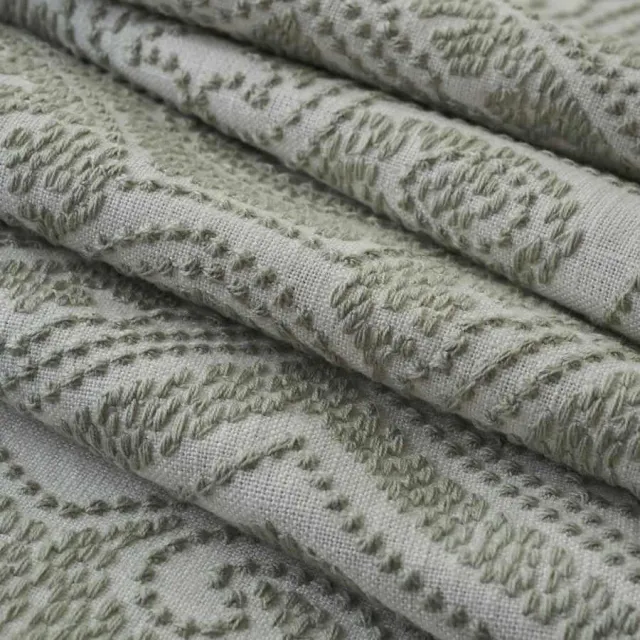 French General La Moreaux tissu brodé lin viscose au mètre