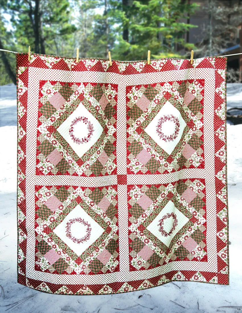 French General Broderie de Noël Petites Maisons patron quilt