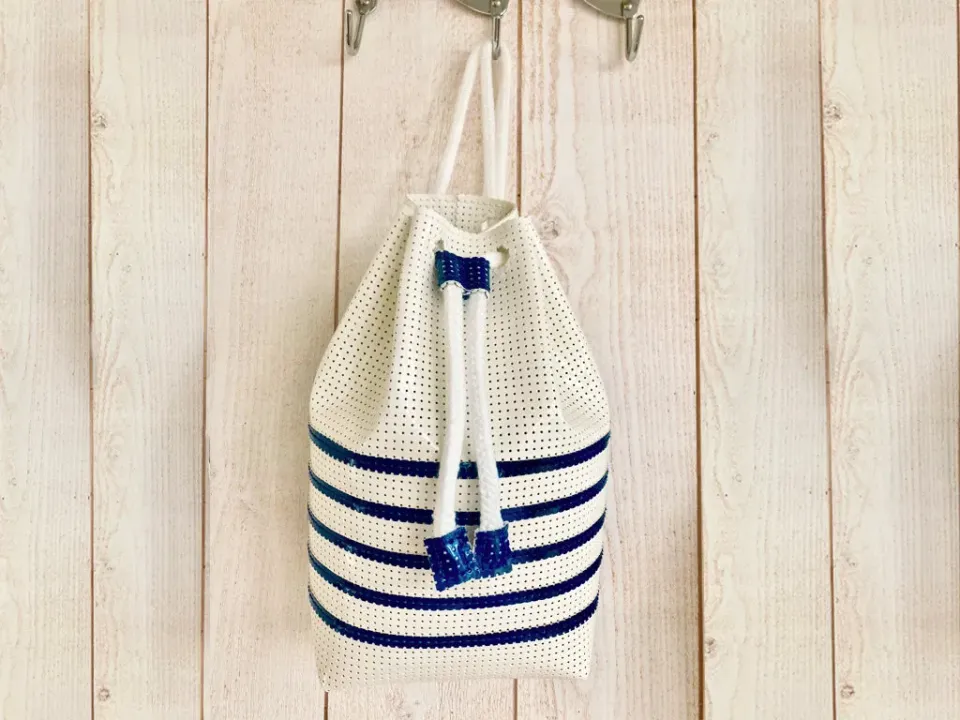 La Croix et La Manière sac à dos rayures marinières kit petite taille vinyle