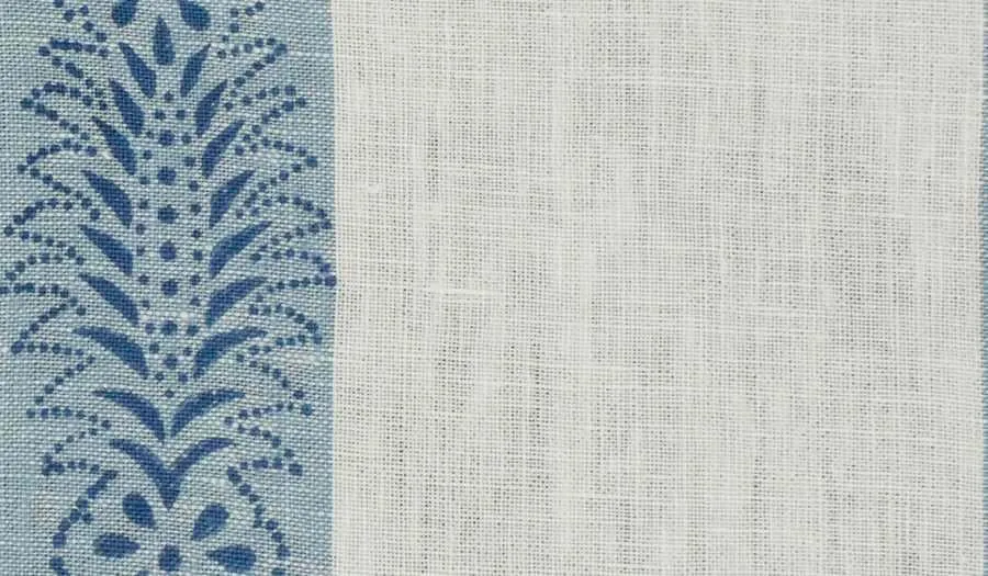 French General Elodie Bleu tissu lin indigo ameublement mètre