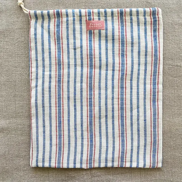 French General Summer Stitch sac ouvrage lin rayé 30x35 cm