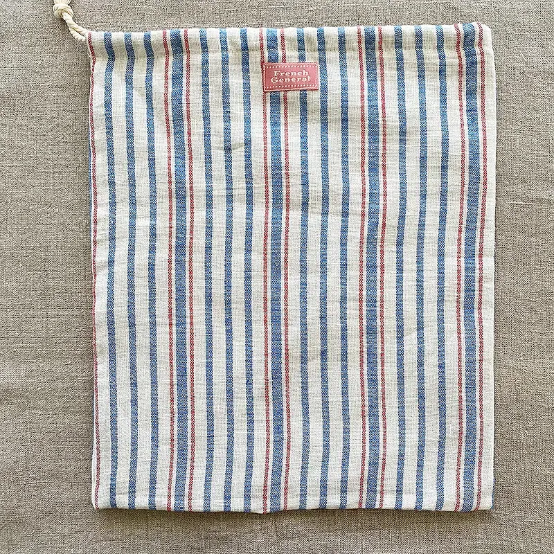 French General Summer Stitch sac ouvrage lin rayé 30x35 cm