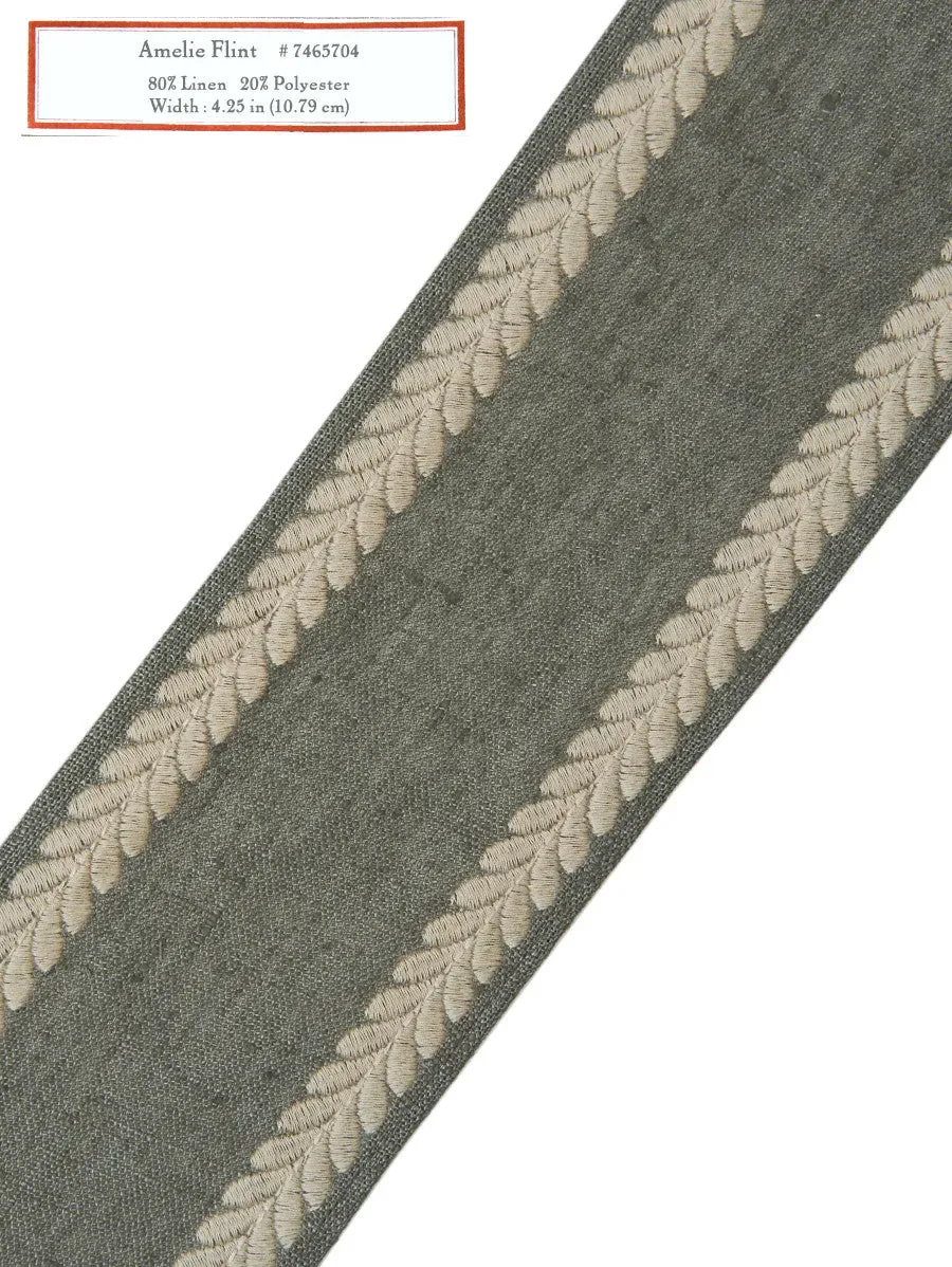 French General Amelie galon ameublement gris bleu 11 cm mètre