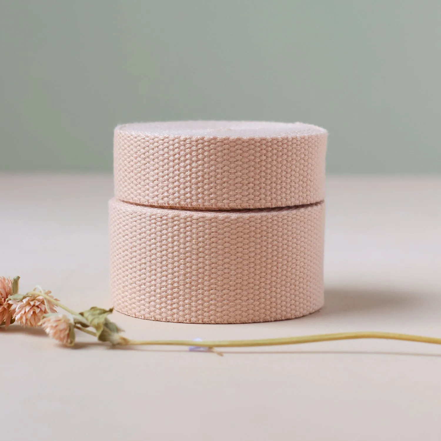 La Maison Naïve sangle rose 25 mm au mètre coton souple