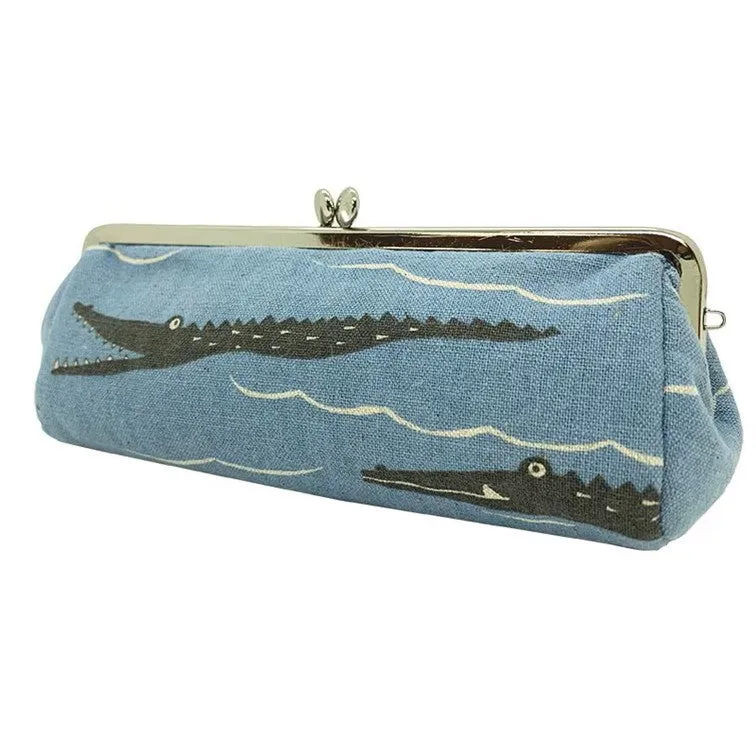 Yoko Saito Purse Pen Case kit trousse fermoir croco