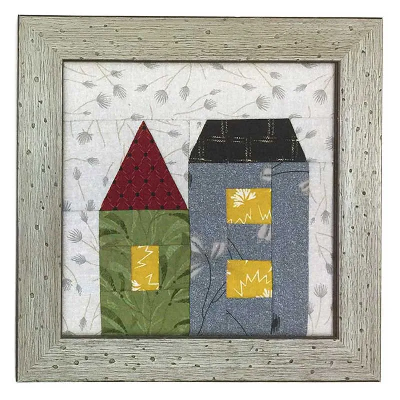 Yoko Saito QuiltParty cadre bois bleu gris 18 cm patiné