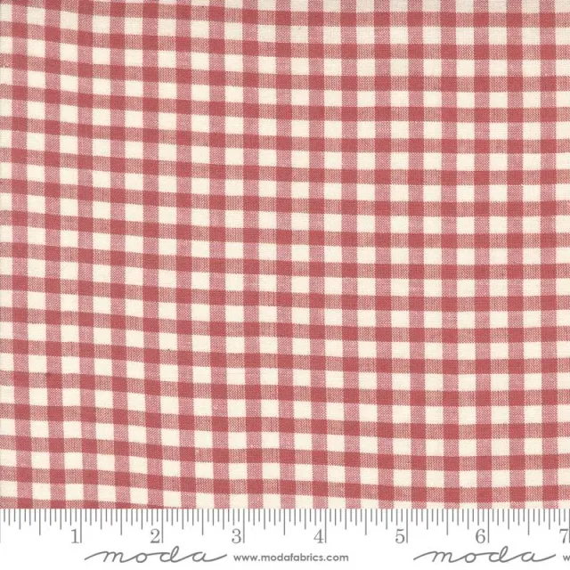 French General Woven Ginghams tissu coton Garance Pearl