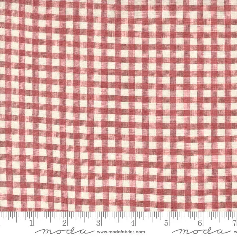 French General Woven Ginghams tissu coton Garance Pearl