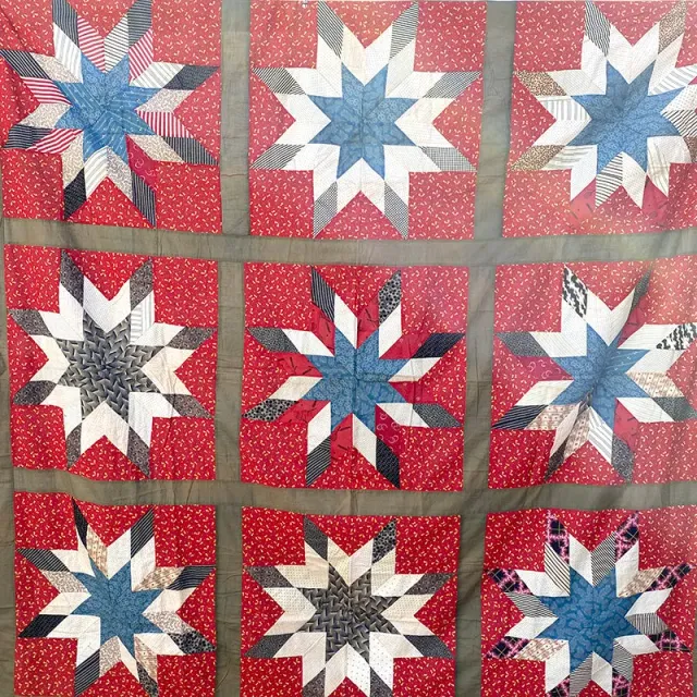 French General Antique Texas Star dessus quilt 200 x 203 cm