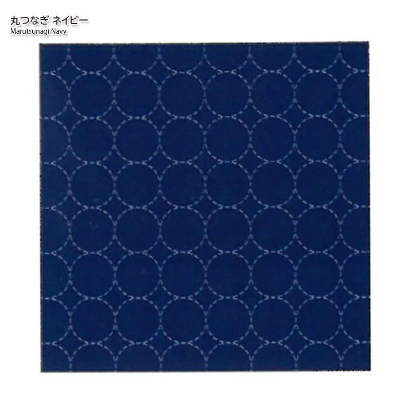 Yoko Saito Hidamari Marutsunagi tissu sashiko marine 32 cm
