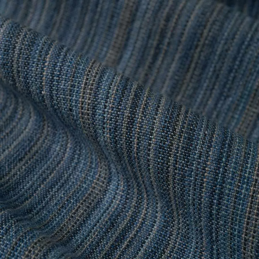French General Duchemin Indigo tissu ameublement lin indigo au mètre