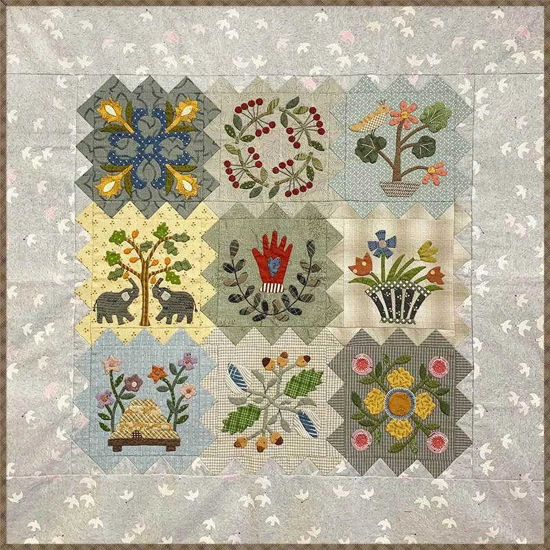 Yoko Saito Baltimore patron tapisserie appliqué 78cm