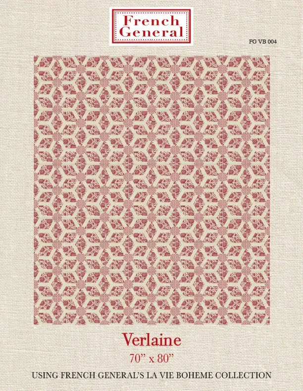French General La Vie Bohème Verlaine patron quilt