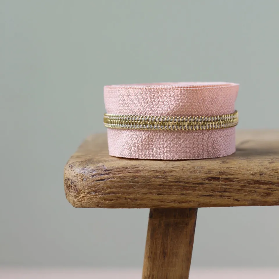 La Maison Naïve Fermeture Éclair Rose et Doré chute 20 cm nylon