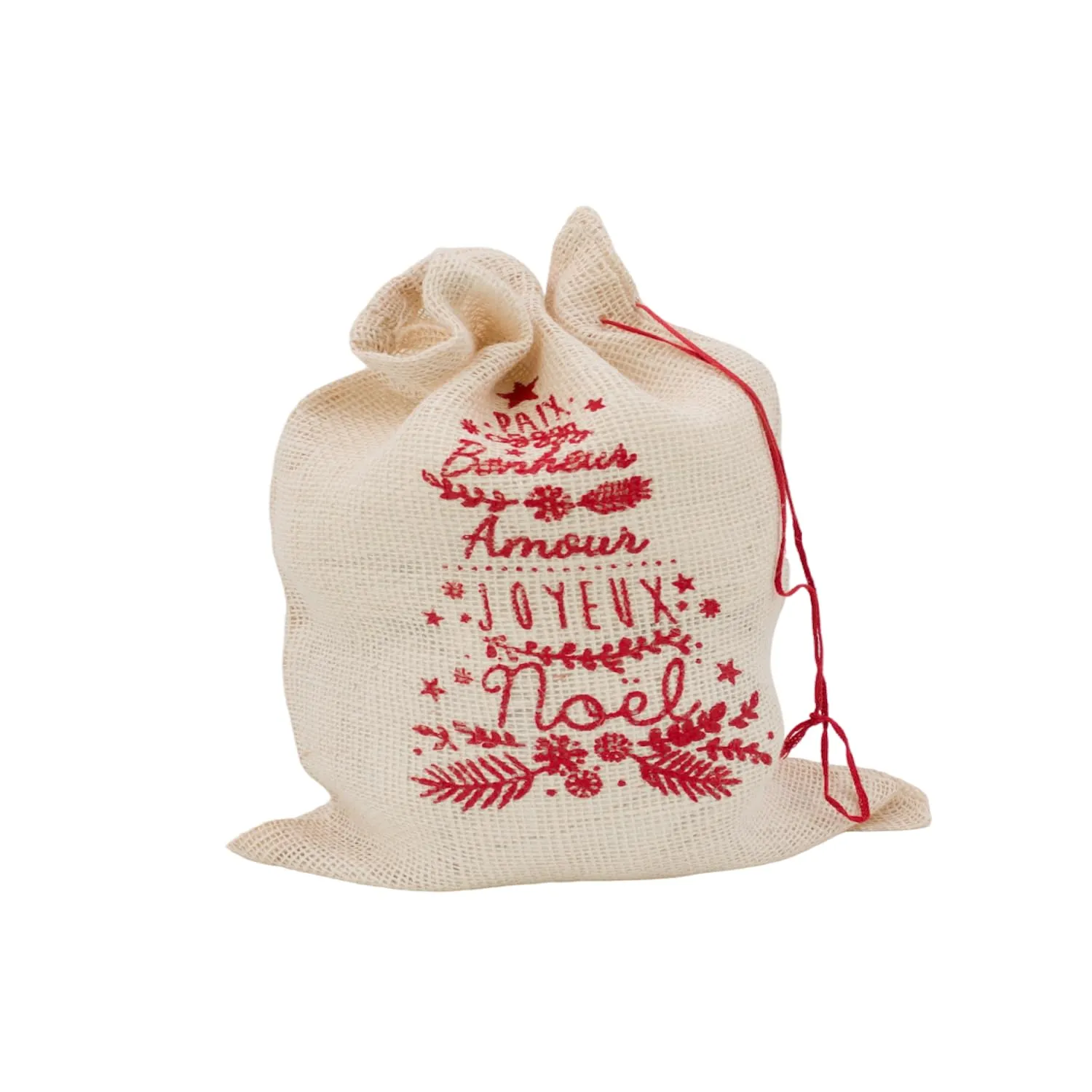 Tissushop sacs cadeau Noël jute 26x38 cm lot 2