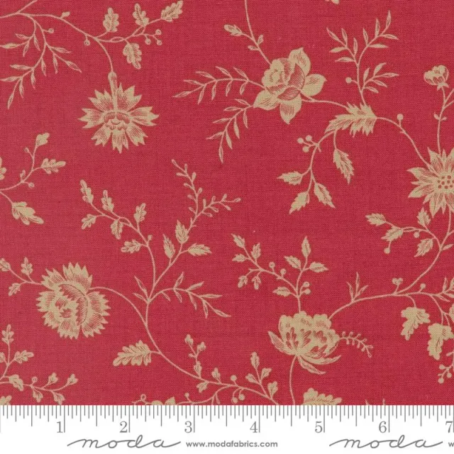 French General Rouenneries Trois 13962-14 tissu coton rouge