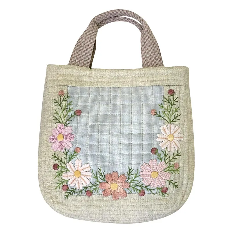 Yoko Saito Cosmos Bag kit sac patchwork appliqué bleu