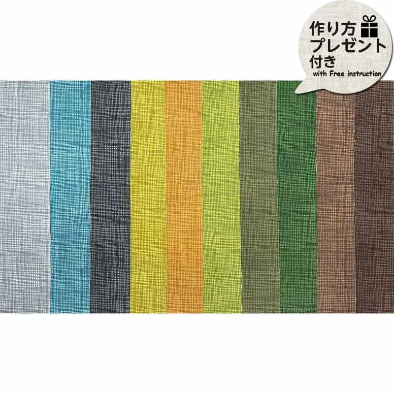 Yoko Saito 2601 set 10 tissus coton carreaux naturels + patron
