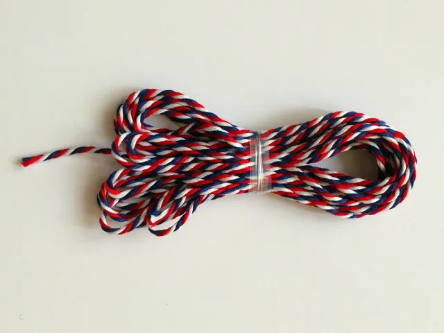La Croix et La Manière Cordonnet coton tricolore 5 m bleu blanc rouge