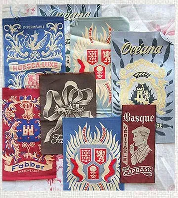 French General étiquettes béret vintage lot couture