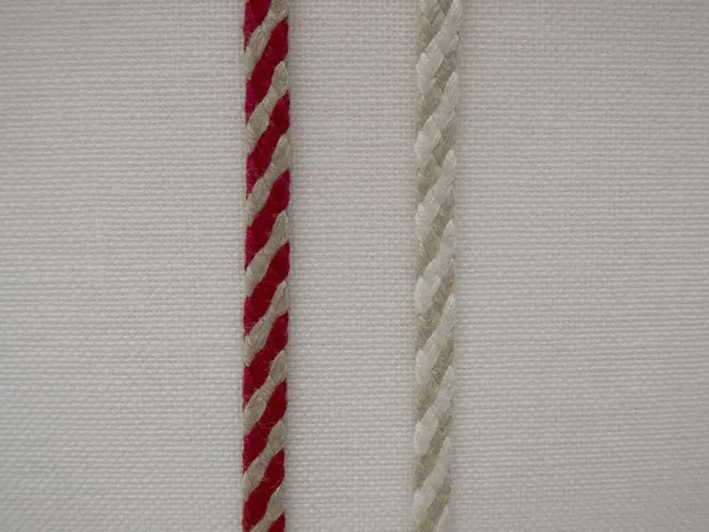 La Croix et La Manière cordon bicolore naturel rouge 7 mm