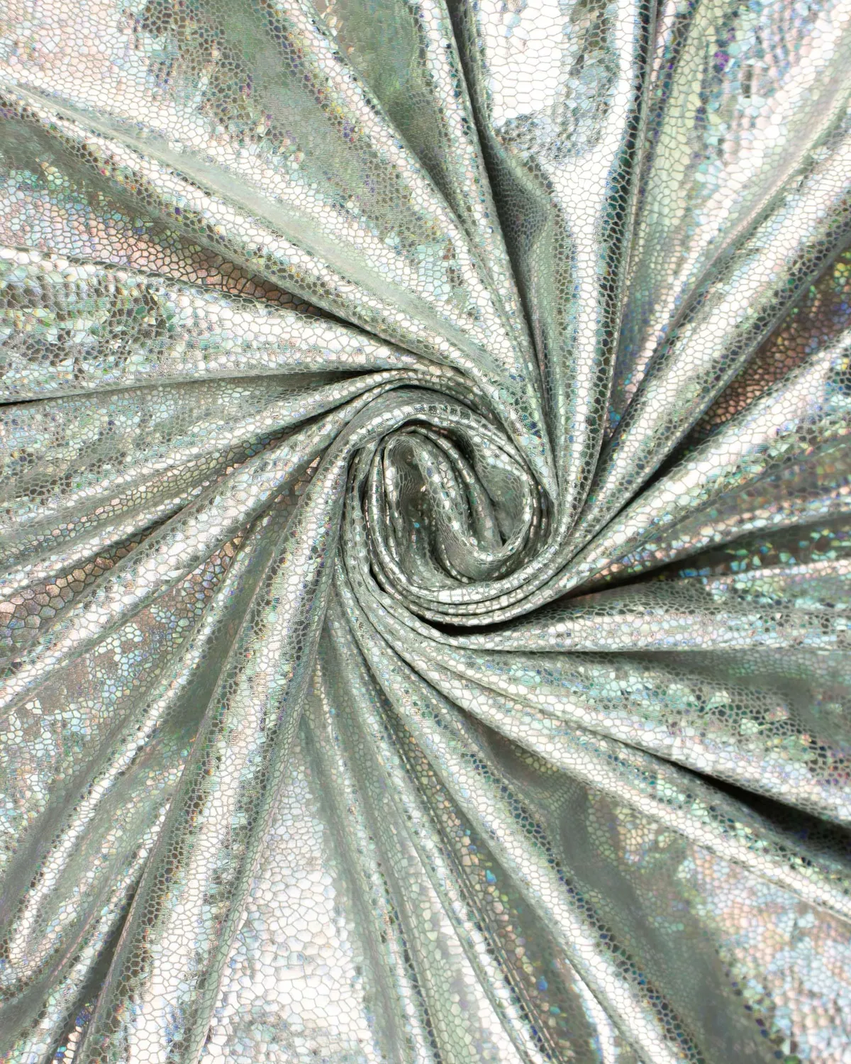 Tissushop Écailles tissu élasthanne argent 1 mètre