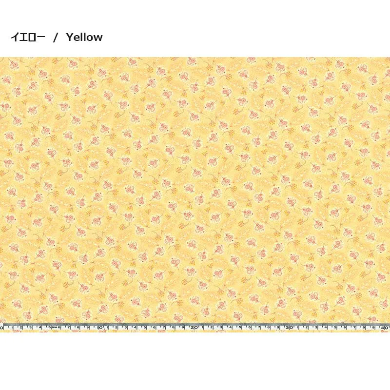 Yoko Saito web2603-A06 tissu coton jaune fleurs au mètre