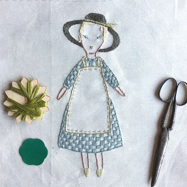 French General Petite Suzette kit broderie lin fille