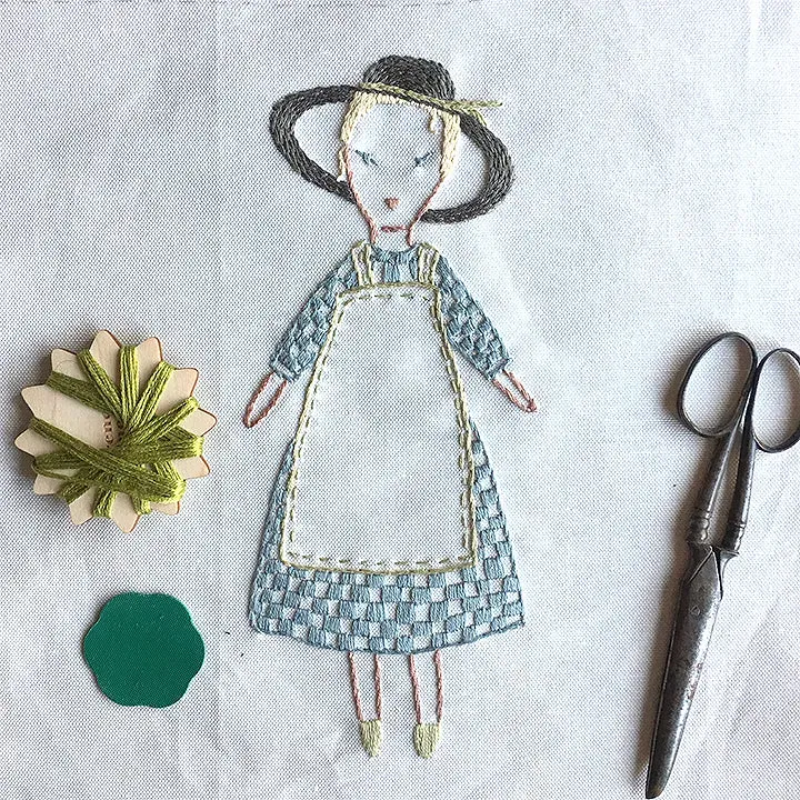 French General Petite Suzette kit broderie lin fille