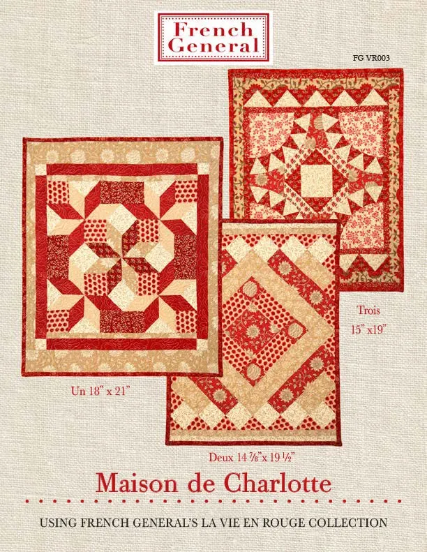 French General Charlotte patron quilt poupée rouge imprimé