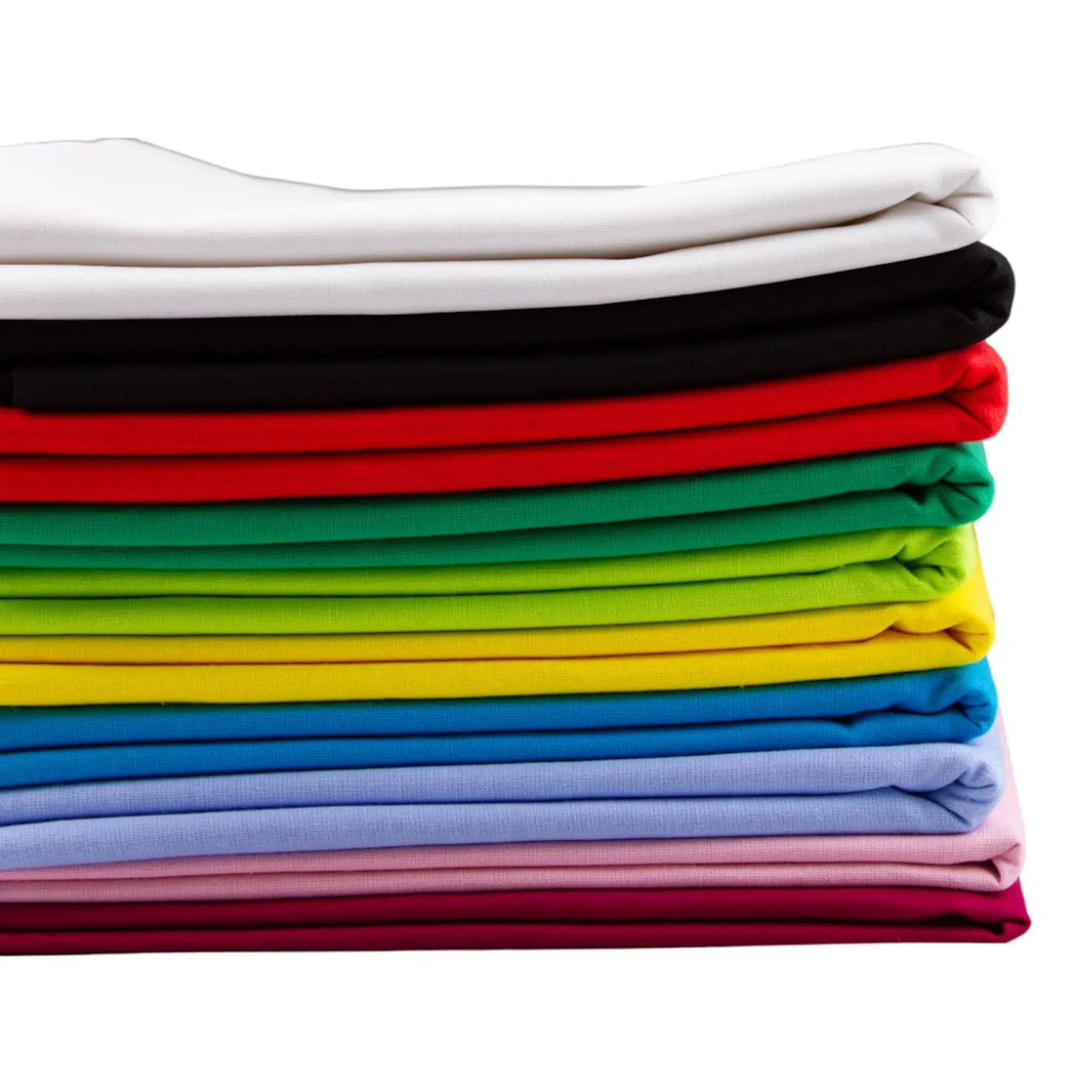 Tissushop lot 10 tissu coton uni 1 m x 150 cm léger