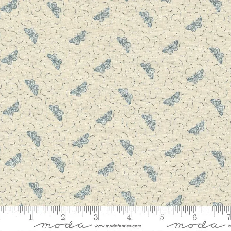 French General Antoinette 13954 12 tissu coton floral bleu