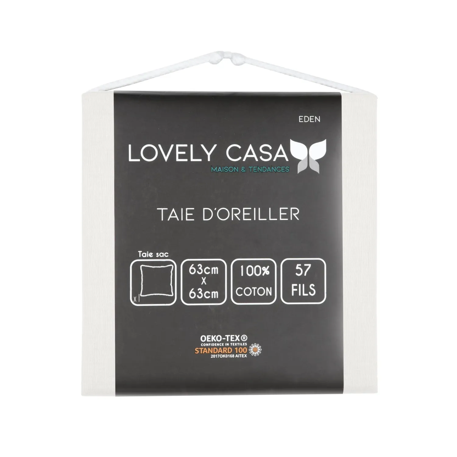 STOF Eden taie oreiller 63x63 cm ivoire coton