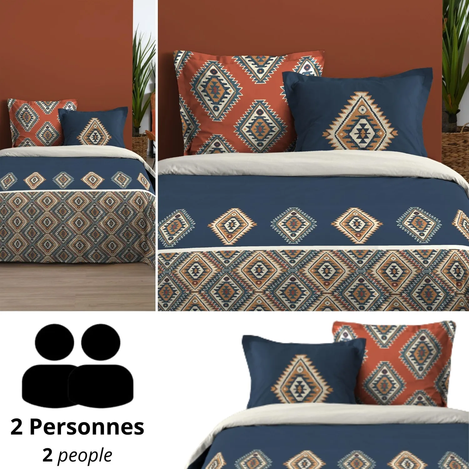 STOF Louisiane parure housse de couette 240x220 multicolore coton