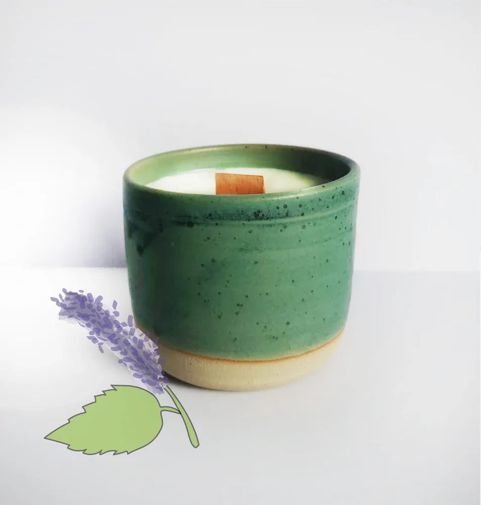 Tribu Indigo bougie parfumée lavandin 30h mèche bois