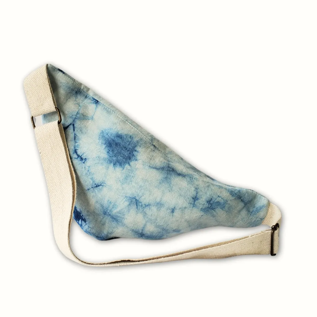 Tribu Indigo sac banane coton bio bleu orage 44x22