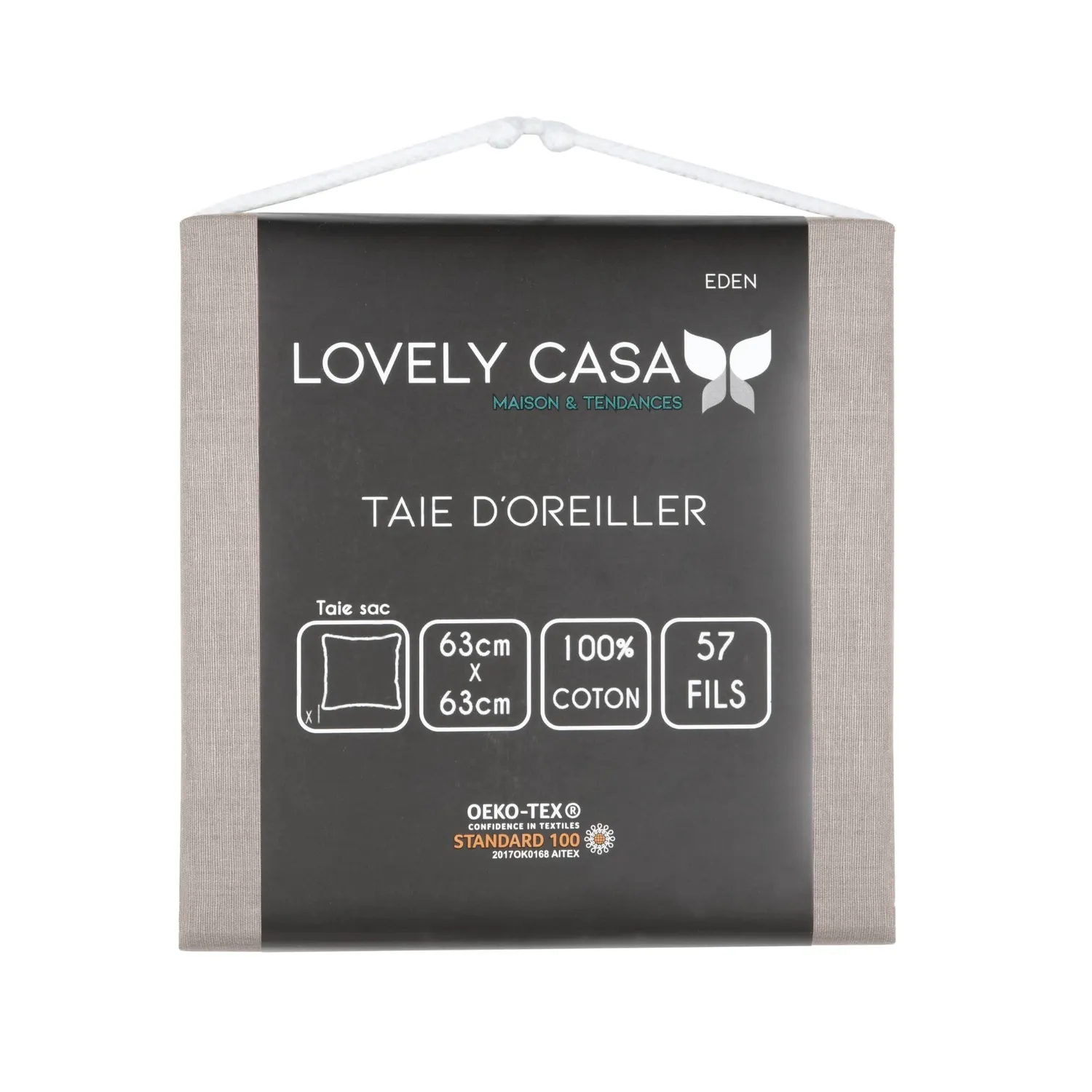 STOF Eden taie d'oreiller 63x63 cm lin coton