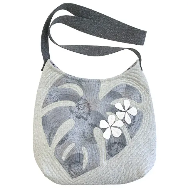 Yoko Saito Plumeria Shoulder Bag kit sac appliqué tropical