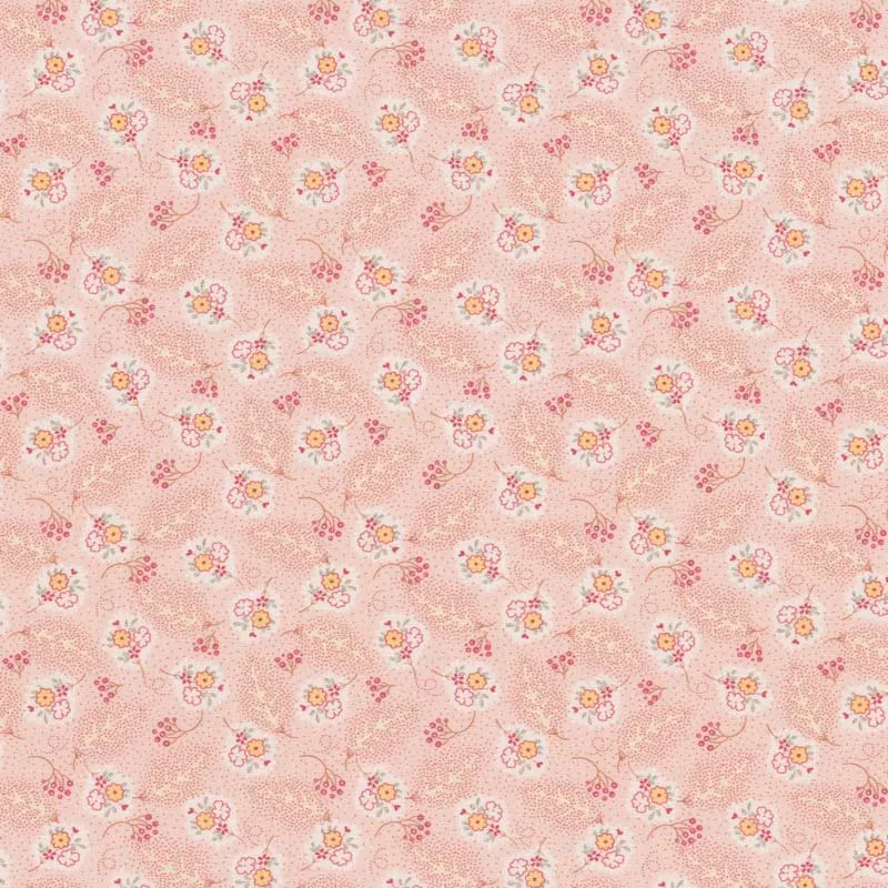 Yoko Saito 2026-03-A07 coupon tissu coton 33x35 cm rose