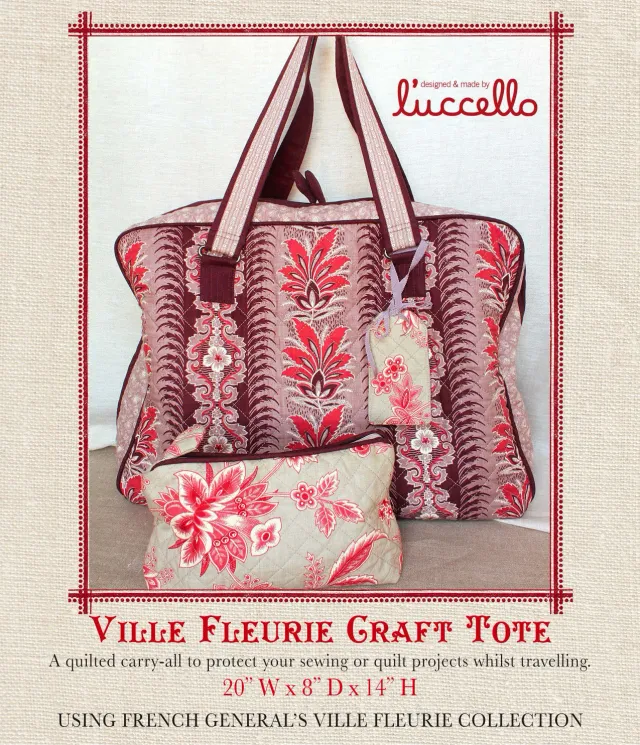 French General Ville Fleurie patron sac matelassé papier