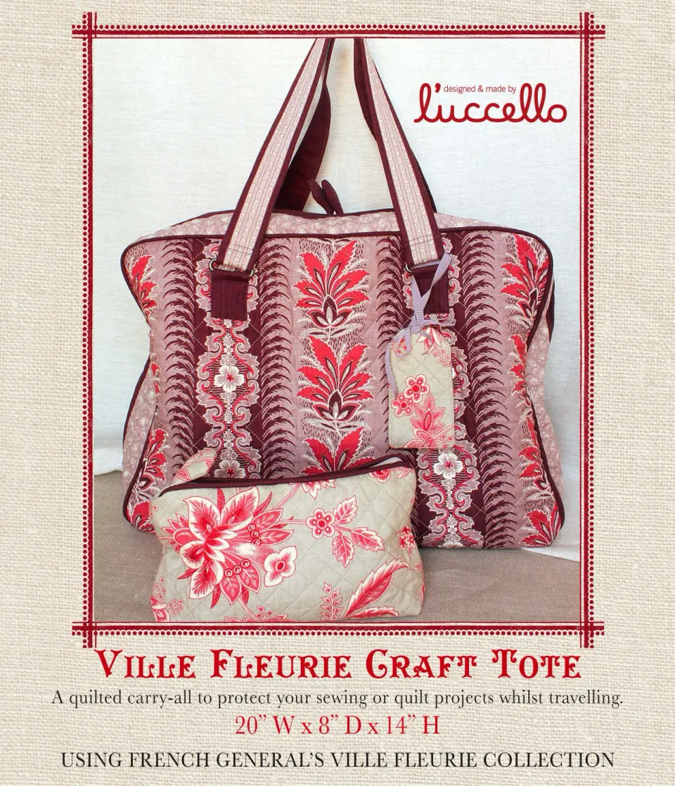 French General Ville Fleurie patron sac matelassé papier
