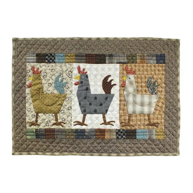 Yoko Saito Rooster kit tenture coqs 35x50 cm